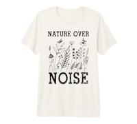 Nature Over Noise Hiking Wildflower Adventure Butterfly Camiseta Premium