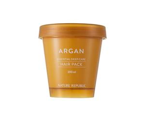 NATURE REPUBLIC Argan Essential Deep Care Hair Pack 200 ml Deep Care Mascarilla para el cabello, reparación intensiva para cabello seco, con aceite de argán y manteca de karité, KOREAN SKINCARE