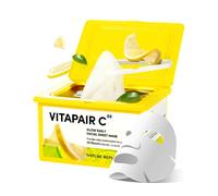 Nature Republic Vitapair C Glow Face Mask (30 lminas veganas) Masilla de spa facial a granel de Niacinamida & Centella asiatica para el cuidado de l
