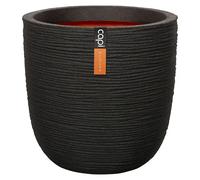 Nature Rib NL Maceta para planta (Dimensiones externas (Ø x Al): 43 x 41 cm, Negro, Plástico)