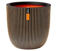 Nature Rib NL Maceta para planta Groove (Dimensiones externas (Ø x Al): 43 x 43 cm, Negro/Oro, Plástico)