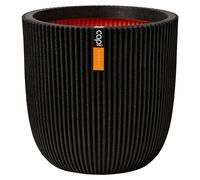 Nature Rib NL Maceta para planta Groove (Dimensiones externas (Ø x Al): 43 x 43 cm, Negro, Plástico)
