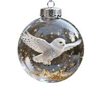 Nature’s Birds Crystal Glass Ornanent Set, Cardinal Bird Glasss Christmas Tree Ornaments, Memorial Keepsake Glass Ball Decorations, for Room Decor, Clear Plastic Christmas Balls (A)