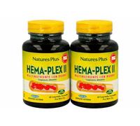 Nature´s Plus HEMA-PLEX II | Pack 2 x 60 Comprimidos | Hierro Suplemento | Acido Folico | Vitaminas B2, B6, B12 | Complemento Alimenticio | Apto para Vegetarianos | Sin Gluten | Sabor Natural