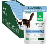 Nature’s Protection Prime Wet Cat Food Pouches for Adult Cats, Hypoallergenic Cat Food in Gravy with Chicken, Salmon and Tuna, Weight Control and Muscle Function Support, 12 x 85g