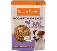 Nature’s Variety Bocaditos en Salsa Pavo y Judías para Perros Mini 12 x 100 gr