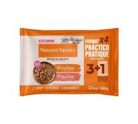 Nature`s Variety Pack Kitten Bocaditos de Salmón y Pollo en Salsa Sobres para Gatos 11 x 4 x 70 gr