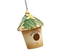 Nature Safe - Refugio para pájaros de resina sintética en patrón costero, ideal para jardín, terraza y patio trasero, mejora el hábitat natural para pájaros