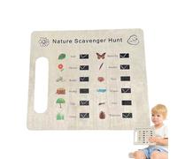 Nature Scavenger Hunt Board - Tabla de caza para exteriores | Naturs Scavenger Hunt de madera nainteractiva Esta búsqueda del tesoro natural promueve la vinculación y exploración al aire libre