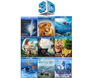 Nature & Science Blu-ray 3D + Blu-ray Collection: Gravity/ Enchanted Kingdom/ Coral Reef/ Walking with Dinosaurs/ Lemurs Madagascar/ Tiny Giants/ Dolphins and Whales/ Winged Planet & Amazing Ocean