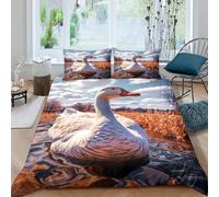 Nature Serene Scene Funda Edredon Juego de Ropa de Cama de 3 Piezas Impresión 3D Cierre de Naturaleza Serene Escena Funda de Edredón Funda de Almohada a Juego Transpirable for niña （140x200cm）