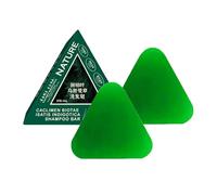 Nature Seven Green Soap Champú, barra de champú natural triangular, champú sólido vegetal, limpieza suave y cuidado nutritivo para mujeres y hombres, fortalece el cabello liso (2 unidades)