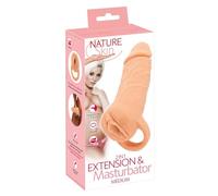 Nature Skin 2in1 Extensión + Masturbador Light Skin Color 18,5 cm