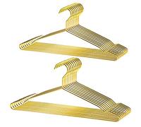 Nature Smile Percha de Ropa de Metal Dorado Brillante Resistente de 17 Pulgadas, Percha, Percha, Colgador de Trajes, Colgador de Vestidos con Muescas Grandes, Paquete de 20, Color Dorado