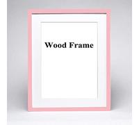 Nature Solid Simple Wood Frame A4 A3 Negro Blanco Rosa Color Picture Frame con alfombrillas para montaje en pared Hardware incluido, rosa, 8x10inch (20x25cm)