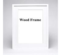 Nature Solid Simple Wood Frame A4 A3 Negro Blanco Rosa Color Picture Frame con alfombrillas para montaje en pared Hardware incluido, blanco, 8x10inch (20x25cm)