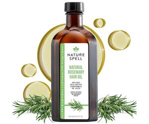 Nature Spell Aceite de Romero para el Crecimiento Capilar, Vegano, 150 ml | Aceite Diluido para el Cuero Cabelludo, Fortalece las Fibras Secas y Dañadas, Nutre las Puntas Abiertas, Para Todos los Tipos