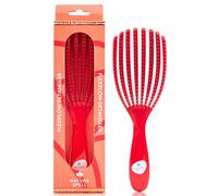 Nature Spell FlexiFlow - Cepillo para desenredar el cabello, hebras flexibles para un cepillado suave, elimina nudos y reduce la rotura, adecuado para todo tipo de cabello, color rojo