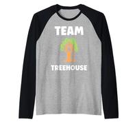 Nature Treehouse in Minimalist Trees Simple Team Tree House Camiseta Manga Raglan