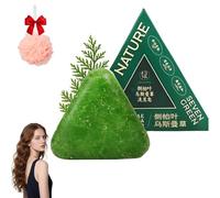 Nature Triangle Champú Sólido, Nature Seven Green Jabón Champú Sólido, Usman Grass Agua De Arroz Pegajosa Jabón Sólido, Natural Vegetal, Calma Y Fortalece El Cabello Para Mujeres Y Hombres (1PC)