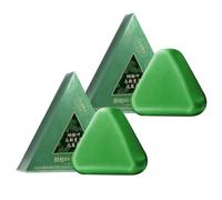 Nature Triangle Shampoo Bar, 2X120g Usman Grass Champú Barra, Nutritivo Crecimiento Capilar Champú Barra Jabón Verde, Limpieza Profunda Fortalecimiento Crecimiento Capilar Jabones Champús