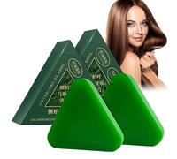 Nature Triangle Shampoo Bar, barra de champú sólido vegetal, limpieza suave y cuidado nutritivo para mujeres y hombres, fortalece el cabello liso