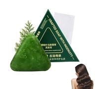 Nature Triangle Shampoo Bar con Red Espumadora, Nature Seven Usman Green Soap Shampoo, 120g Champú Sólido Triangular Natural, Fortalece el Cabello & Reduce Encrespamiento