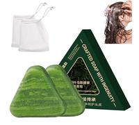 Nature Triangle Shampoo Bar, Cypress Leaf Usman Grass Shampoo Bar for Women and Men (2pcs)