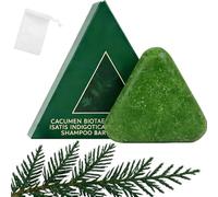 Nature Triangle Shampoo Bar, Herbal Green Shampoo Soap 2 in 1, Hair Care Hair Growth Calming & Strengthens (1pc)