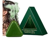 Nature Triangle Shampoo Bar - Ingredientes naturales | Hidratante siete jabón verde champú sólido | Barra de cuidado de cabello ecológico hidratante para viajes diarios de lavado y cero residuos