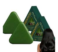 Nature Triangle Shampoo Bar, Nature Seven Green Soap Champú, champú anticaspa para el crecimiento del cabello y control de aceite, mejora el frizzy, limpiador portátil de viaje y lavado sólido para
