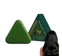 Nature Triangle Shampoo Bar, Nature Seven Green Soap Champú, champú anticaspa para el crecimiento del cabello y control de aceite, mejora el frizzy, limpiador portátil de viaje y lavado sólido para