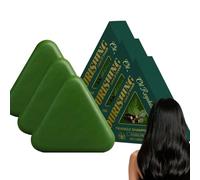 Nature Triangle Shampoo Bar, Nature Seven Green Soap Champú, champú anticaspa para el crecimiento del cabello y control de aceite, mejora el frizzy, limpiador portátil de viaje y lavado sólido para