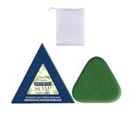 Nature Triangle Shampoo Bar, Nature Seven Green Soap Shampoo Bar, Calming & Strengthens & Smooths Hair for Women and Mens (1pcs)