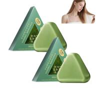 Nature Triangle Shampoo Bar, Nature Seven Green Soap Shampoo - Champú sólido con efecto de espuma densa, jabón para cabello brillante y fuerte, para mujeres y hombres (2 unidades)
