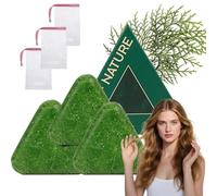 Nature Triangle Shampoo Bar, Nature Seven Green Soap Shampoo, smans Grass hampoo Bar, Green Triangle Soap For Hair, For All Hair Types, Women And Mens (3pcs)