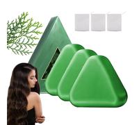Nature Triangle Shampoo Bar, Nature Seven Green Soap Shampoo, Strengthens Smooths Hair, Gentle Cleansing & Nourishing Care for All Hair Types, for Women and Mens (3 Pcs)