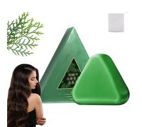Nature Triangle Shampoo Bar, Nature Seven Green Soap Shampoo, Strengthens Smooths Hair, Gentle Cleansing & Nourishing Care for All Hair Types, for Women and Mens (1 Pcs)