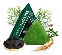 Nature Triangle Shampoo Bar, Nature Seven Green Soap Shampoo, Usman Grass Bar, Calming & Strengthens Hair, Control Oil and Remove Dandruff, for All Hair Types (1PCS)