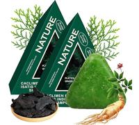 Nature Triangle Shampoo Bar, Nature Seven Green Soap Shampoo, Usman Grass Bar, Calming & Strengthens Hair, Control Oil and Remove Dandruff, for All Hair Types (2PCS)
