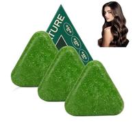 Nature Triangle Shampoo Bar,Nature Seven Green Soap Shampoo, Usman Grass S-hampoo Bar, Calming and Strengthens Hair for Women and Men (3 pc)