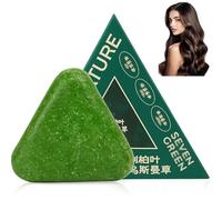 Nature Triangle Shampoo Bar,Nature Seven Green Soap Shampoo, Usman Grass S-hampoo Bar, Calming and Strengthens Hair for Women and Men (1 pc)
