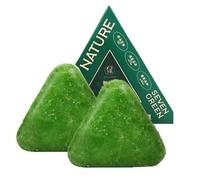 Nature Triangle Shampoo Bar, Nature Seven Green Soap Shampoo, Usman Grass Shampoo Bar, Herbal Solid Shampoo, Gentle Cleansing and Nourishing Care (2PCS)