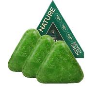 Nature Triangle Shampoo Bar, Nature Seven Green Soap Shampoo, Usman Grass Shampoo Bar, Herbal Solid Shampoo, Gentle Cleansing and Nourishing Care (3PCS)