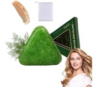 Nature Triangle Shampoo Bar, Nature Seven Green Soap Shampoo, Usman Grass Shampoos Bar,Natural Plant-based Solidshampoo,Calming & Strengthening Hair Care for All Hair Types (1PCS)
