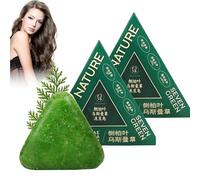 Nature Triangle Shampoo Bar, Nature Seven Green Soap, Usman Grass Bar, Calming & Strengthens Hair for Women and Mens(2pcs)