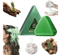 Nature Triangle Shampoo Bar, Seven Green Shampoo Bar, Solid ShampooBar, Gentle Cleansing, Rich Lather, Smooth and Refresh Dull Strands, And a Fuller, Healthier Look (1 Pcs)