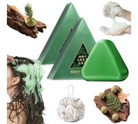Nature Triangle Shampoo Bar, Seven Green Shampoo Bar, Solid ShampooBar, Gentle Cleansing, Rich Lather, Smooth and Refresh Dull Strands, And a Fuller, Healthier Look (2 Pcs)