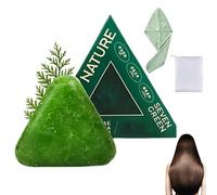 Nature Triangle Shampoo Bar, seven green shampoo soap, Natural Plant-Based, Calming & Strengthens Hair for Women and Men (Green)