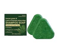 Nature Triangle Shampoo Bar, Seven Green Soap Champú, Champú vegetal sólido, limpieza suave y cuidado nutritivo para mujeres y hombres, calma y fortalece el cabello (2 unidades)